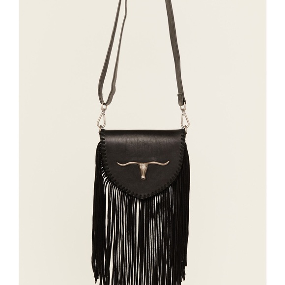 Idyllwind Handbags - Idyllwind Black Leather Crossbody Bag with Fringe